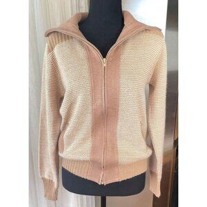 Vintage unisex cardigan, 80s knitted zipped jacket, Sears sweater gender neutral